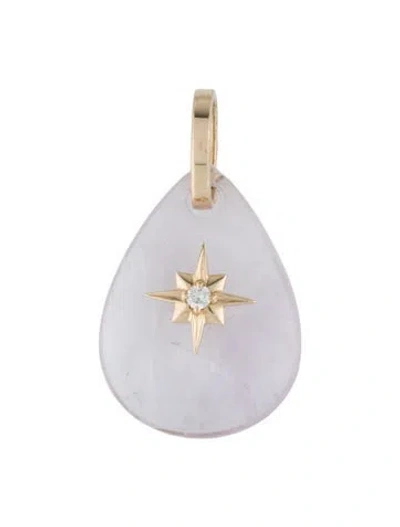 Pre-owned Pendant 14k Amethyst & Diamond , 1.25" In Multi