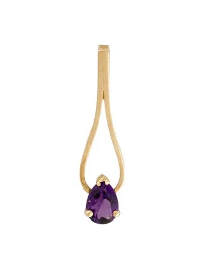 Pre-owned Pendant 14k Amethyst , 1" In Multi