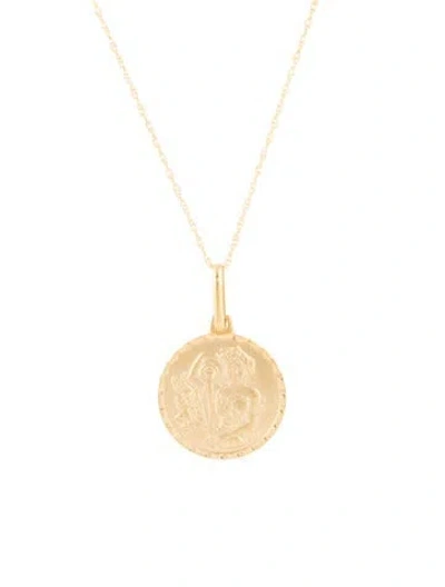 Pre-owned Pendant 14k Aquarius  Necklace, 18" In Multi