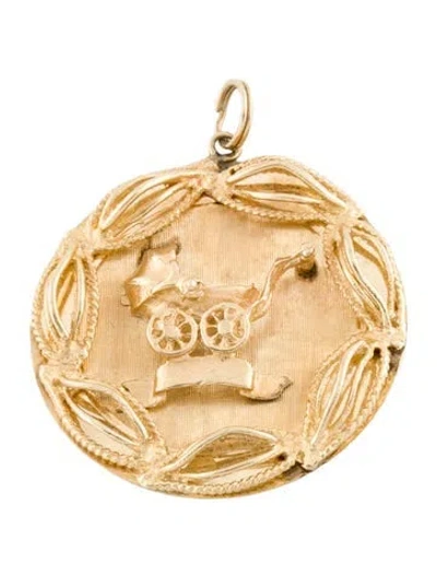Pre-owned Pendant 14k Baby Carriage  In Multi