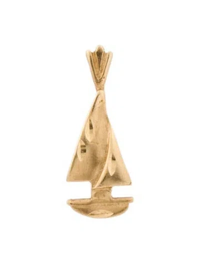 Pre-owned Pendant 14k Boat , 0.75" In Multi