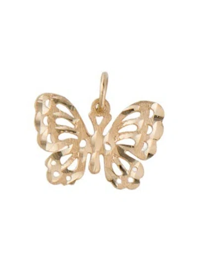Pre-owned Pendant 14k Butterfly  In Multi