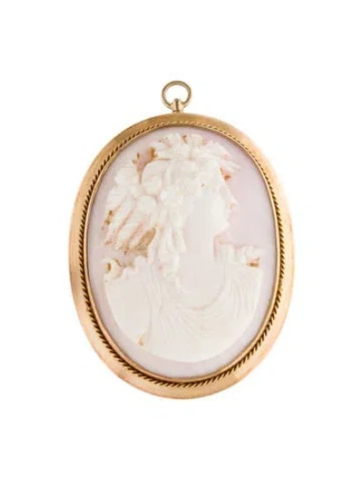 Pre-owned Pendant 14k Cameo  In Multi