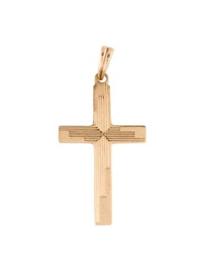 Pre-owned Pendant 14k Catholic Cross , 1.25" In Multi