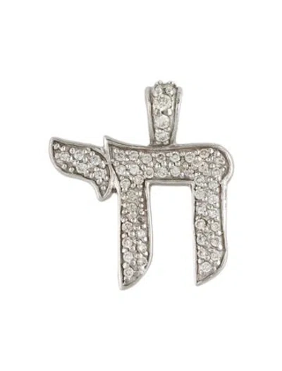 Pre-owned Pendant 14k Chai Diamond , 0.75" In Multi