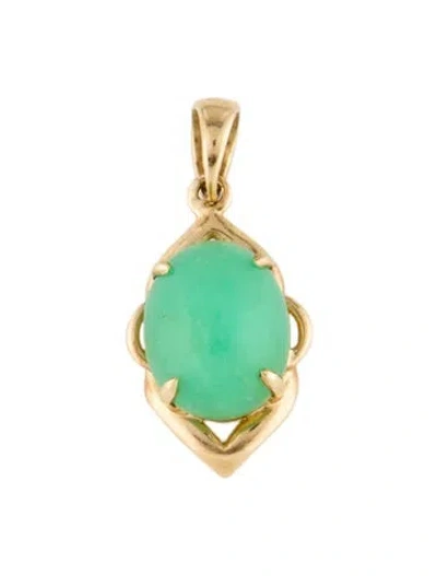 Pre-owned Pendant 14k Chrysoprase  In Multi
