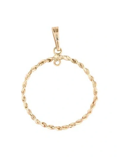 Pre-owned Pendant 14k Circle , 1.5" In Multi