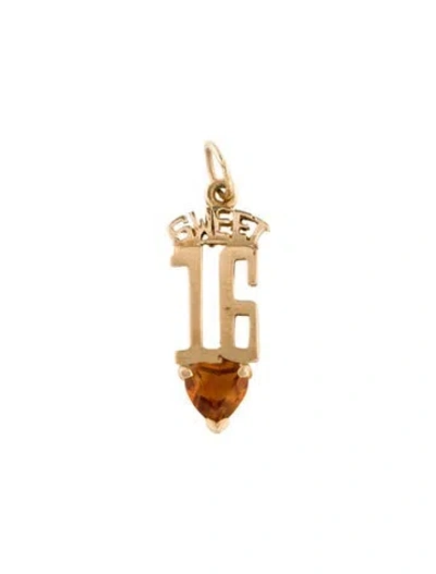 Pre-owned Pendant 14k Citrine 'sweet 16'  In Multi