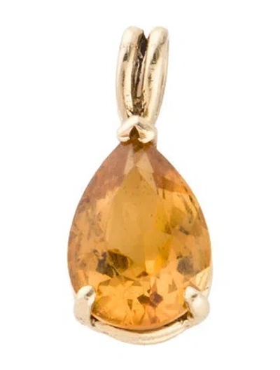 Pre-owned Pendant 14k Citrine Teardrop  In Multi