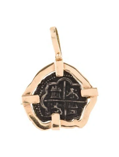 Pre-owned Pendant 14k Coin , 1.5" In Multi