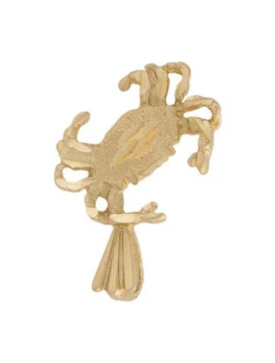 Pre-owned Pendant 14k Crab Charm , 0.75" In Multi