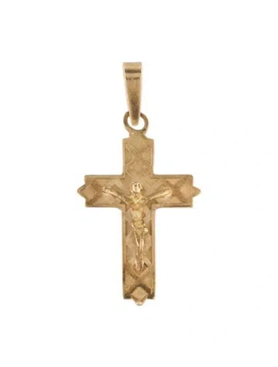 Pre-owned Pendant 14k Cross , 1.25" In Multi