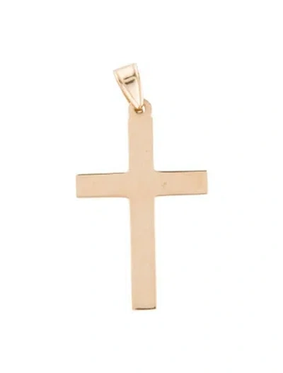 Pre-owned Pendant 14k Cross  In Multi