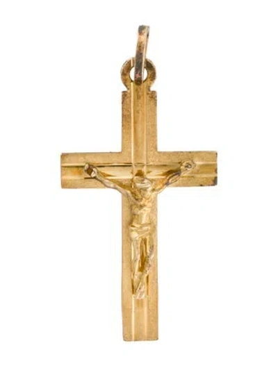 Pre-owned Pendant 14k Cross  In Multi