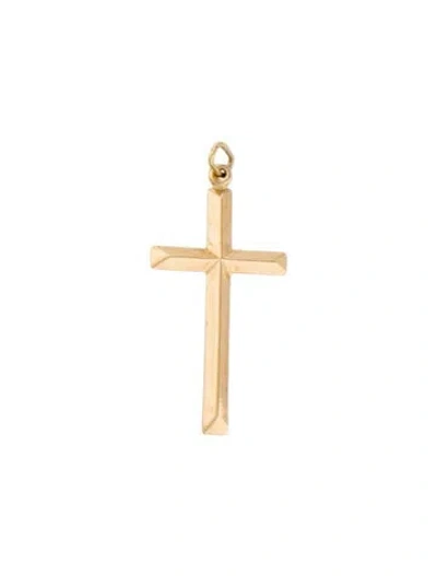 Pre-owned Pendant 14k Cross  In Multi