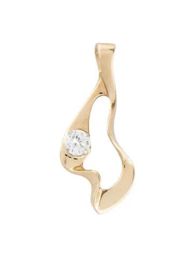 Pre-owned Pendant 14k Cubic Zirconia Abstract  In Multi