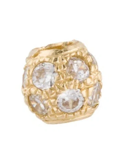 Pre-owned Pendant 14k Cubic Zirconia Bead  In Multi