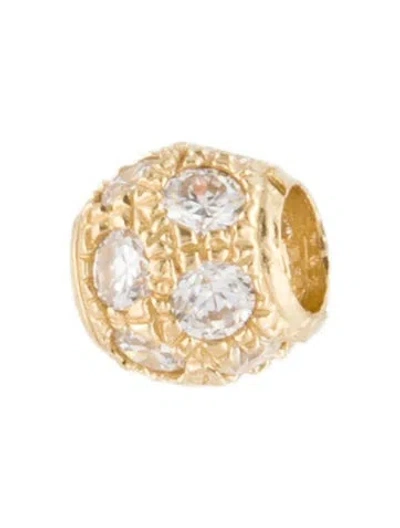 Pre-owned Pendant 14k Cubic Zirconia Bead  In Multi