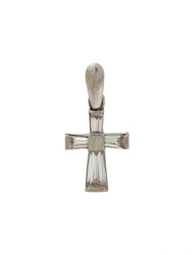 Pre-owned Pendant 14k Cubic Zirconia Cross  In Multi