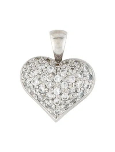 Pre-owned Pendant 14k Cubic Zirconia Heart  In Multi