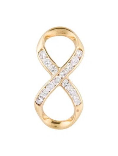 Pre-owned Pendant 14k Cubic Zirconia Infinity , 0.5" In Multi
