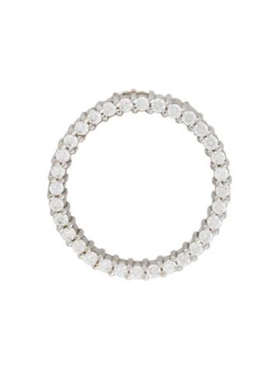 Pre-owned Pendant 14k Cubic Zirconia Open Circle , 1" In Multi
