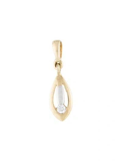 Pre-owned Pendant 14k Cubic Zirconia , 0.75" In Multi