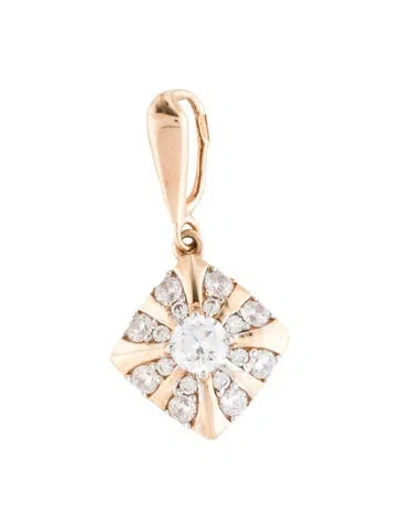 Pre-owned Pendant 14k Cubic Zirconia , 0.75" In Multi