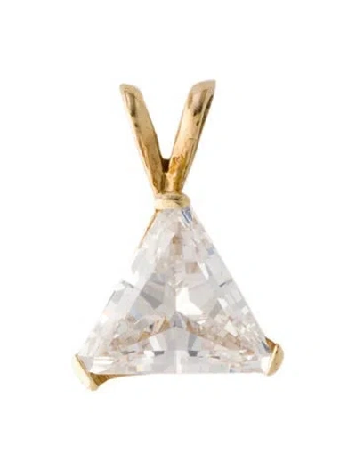 Pre-owned Pendant 14k Cubic Zirconia , 0.75" In Multi
