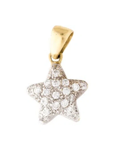 Pre-owned Pendant 14k Cubic Zirconia Star  In Multi