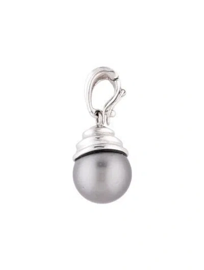 Pre-owned Pendant 14k Cultured Pearl  In Gray