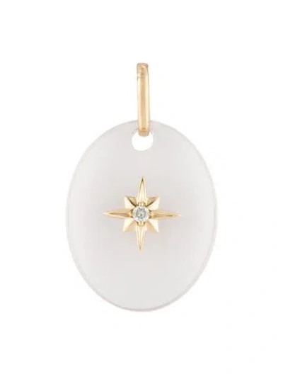 Pre-owned Pendant 14k Diamond & Fluorite  In Multi