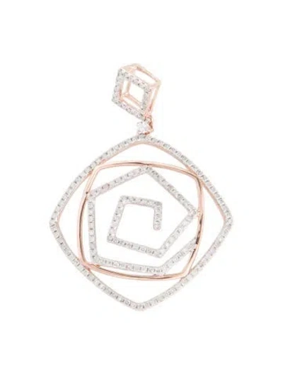Pre-owned Pendant 14k Diamond & Sapphire  In Multi