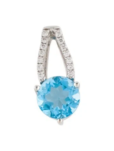 Pre-owned Pendant 14k Diamond & Topaz  In Multi