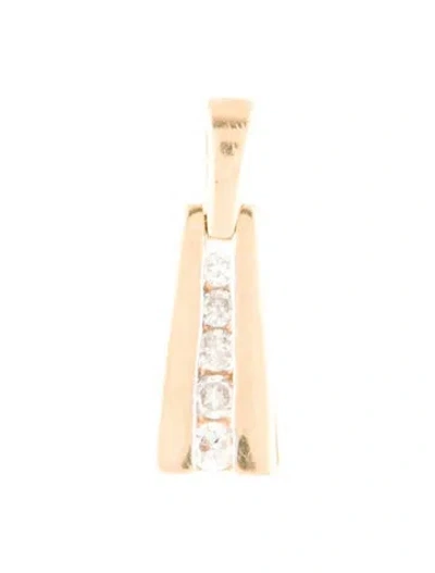 Pre-owned Pendant 14k Diamond Bar  In Multi