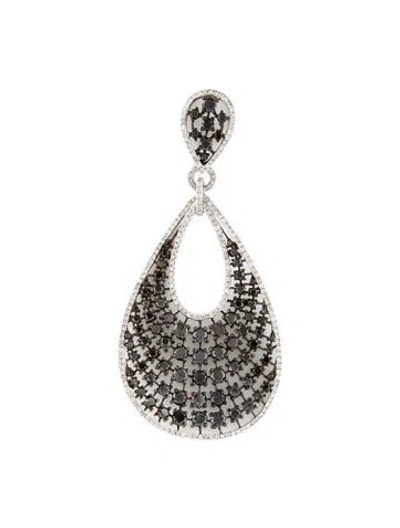 Pre-owned Pendant 14k Diamond Black And White Drop  In Multi