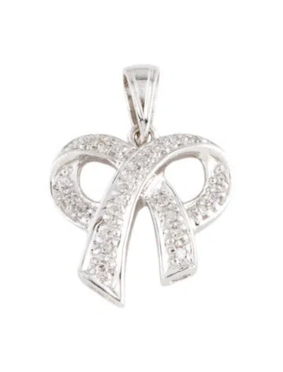 Pre-owned Pendant 14k Diamond Bow , 0.75" In Multi