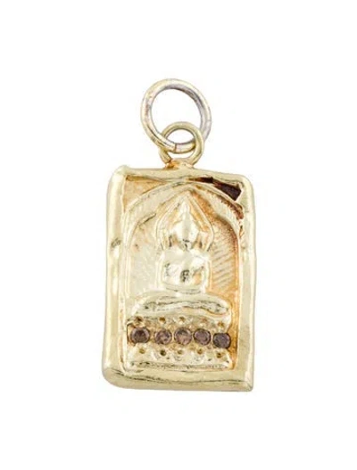 Pre-owned Pendant 14k Diamond Buddha  In Multi