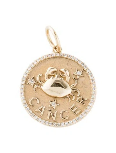 Pre-owned Pendant 14k Diamond Cancer Zodiac  In Multi