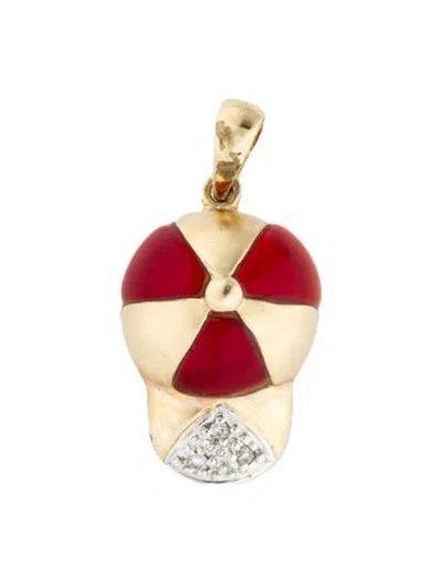 Pre-owned Pendant 14k Diamond Cap  In Multi