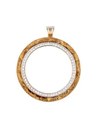 Pre-owned Pendant 14k Diamond Circle  In Multi