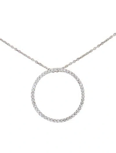 Pre-owned Pendant 14k Diamond Circle  Necklace, 16" In Multi