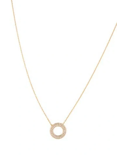Pre-owned Pendant 14k Diamond Circle  Necklace, 17" In Multi