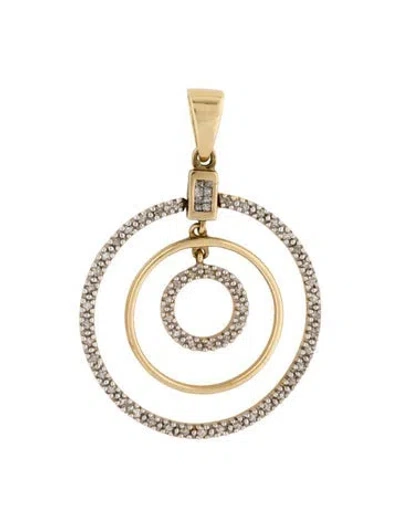 Pre-owned Pendant 14k Diamond Circle  Necklace In Multi