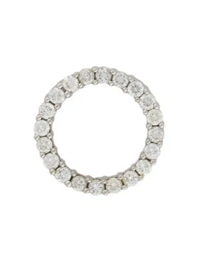 Pre-owned Pendant 14k Diamond Circle Slide  In Multi