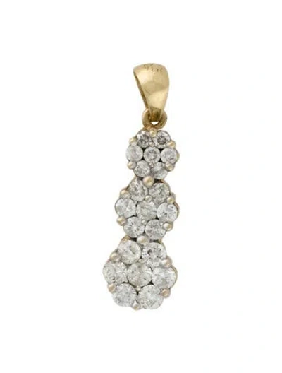 Pre-owned Pendant 14k Diamond Cluster Drop  In Multi