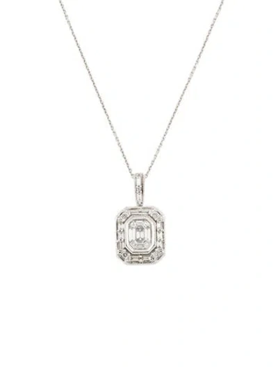 Pre-owned Pendant 14k Diamond Cluster  Necklace, 18" In Multi