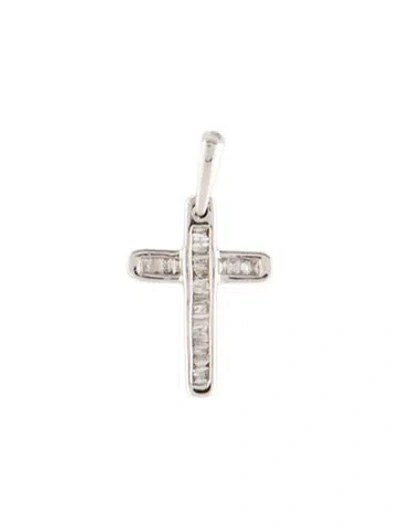Pre-owned Pendant 14k Diamond Cross , 0.5" In Multi