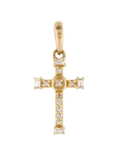 Pre-owned Pendant 14k Diamond Cross , 0.5" In Multi