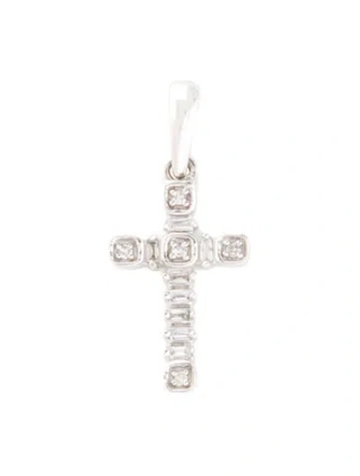 Pre-owned Pendant 14k Diamond Cross , 0.75" In Multi